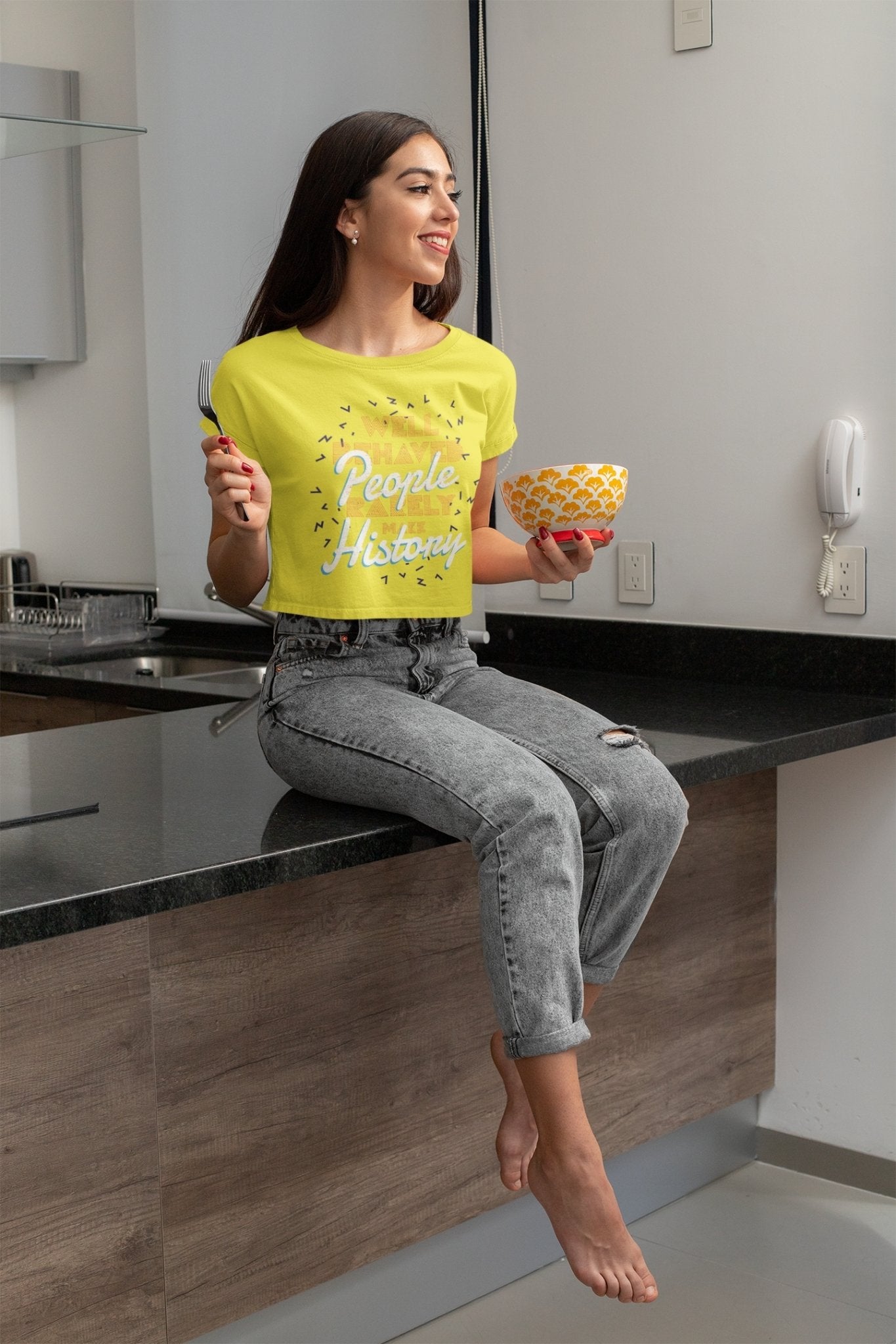 Well Behaved People Women Crop Top- FunkyTeesClub - Funky Tees Club