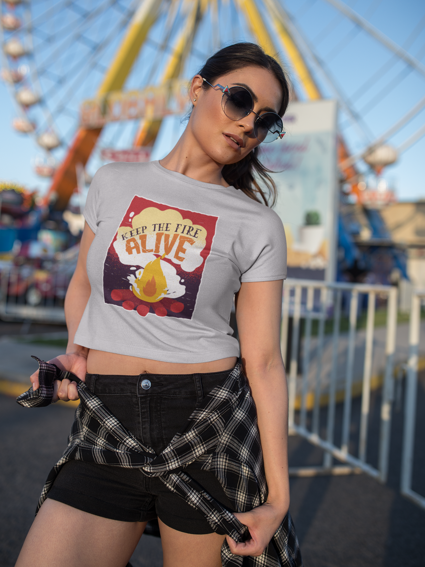 Fire quote Women Crop Top- FunkyTeesClub