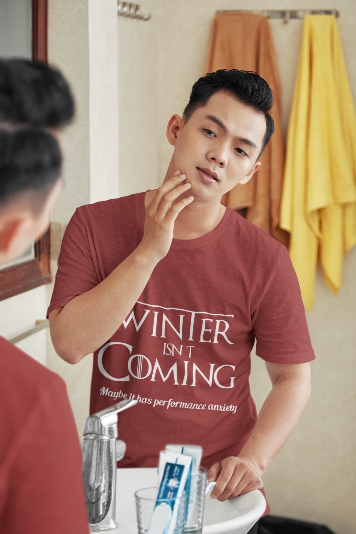 Winter Isnt coming Mens Half Sleeves T-shirt- FunkyTeesClub - Funky Tees Club