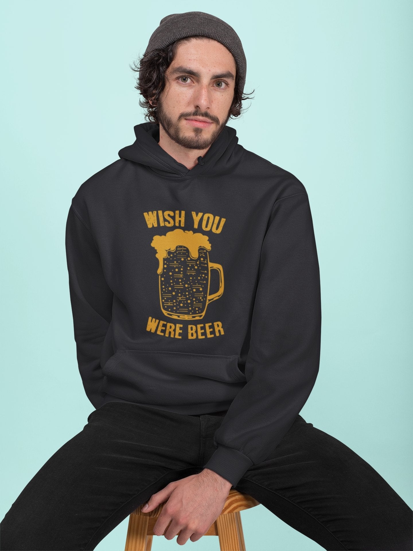 Wish You Were Beer Men Hoodies-FunkyTeesClub - Funky Tees Club