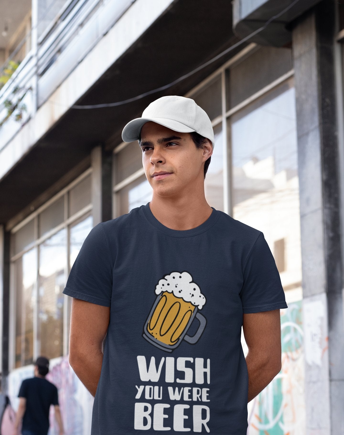 Wish You Were Beer Mens Half Sleeves T-shirt- FunkyTeesClub - Funky Tees Club