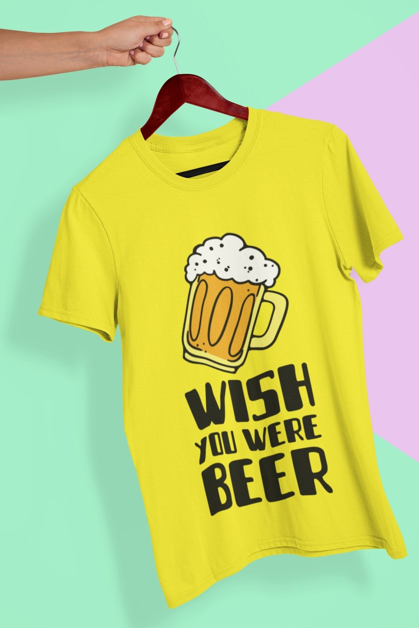 Wish You Were Beer Women Half Sleeves T-shirt- FunkyTeesClub - Funky Tees Club