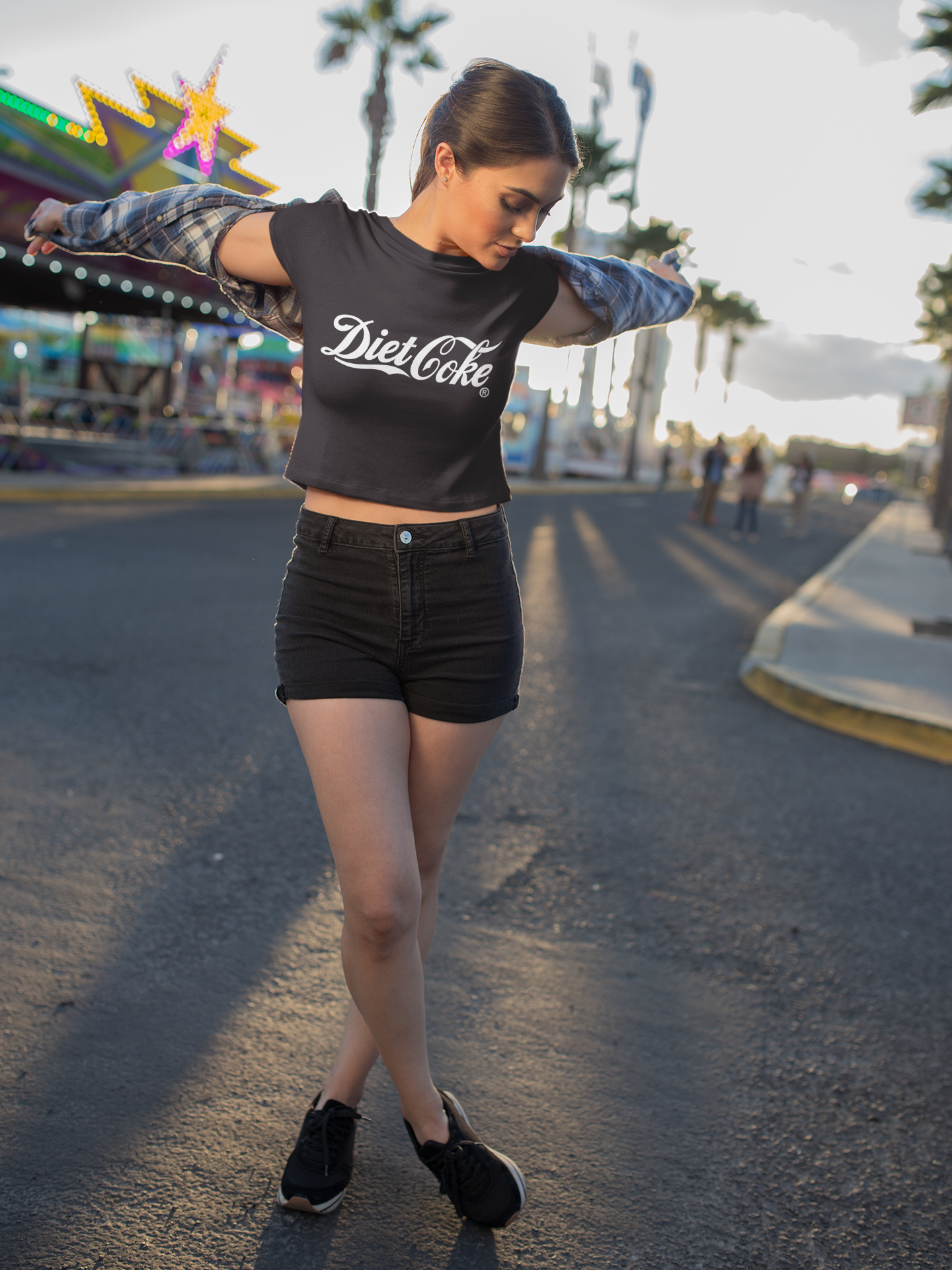 Diet Coke Quotes Women Crop Top- FunkyTeesClub