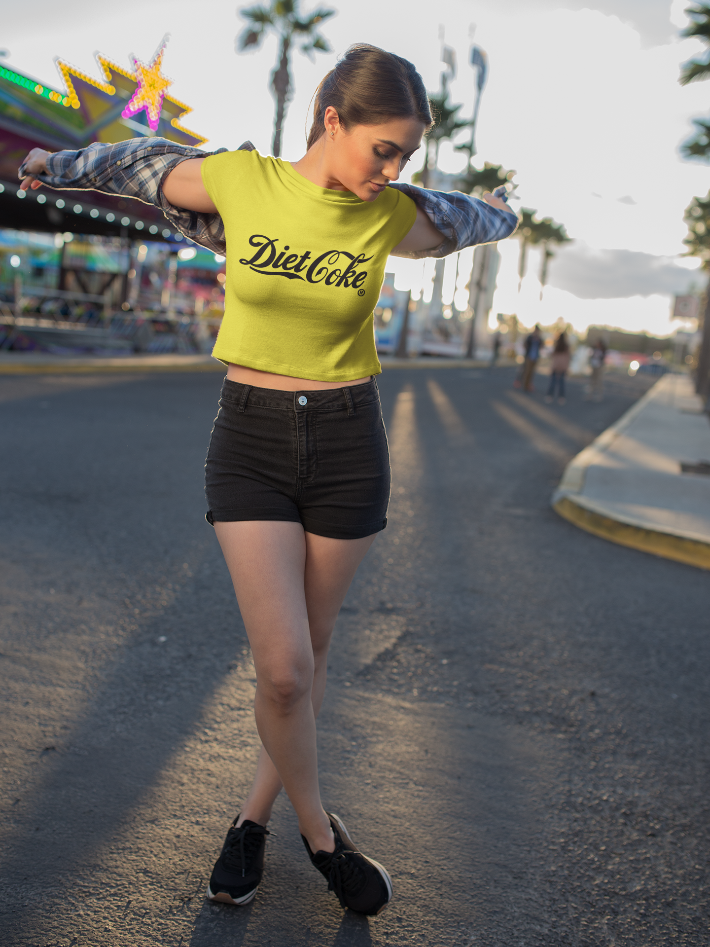 Diet Coke Quotes Women Crop Top- FunkyTeesClub