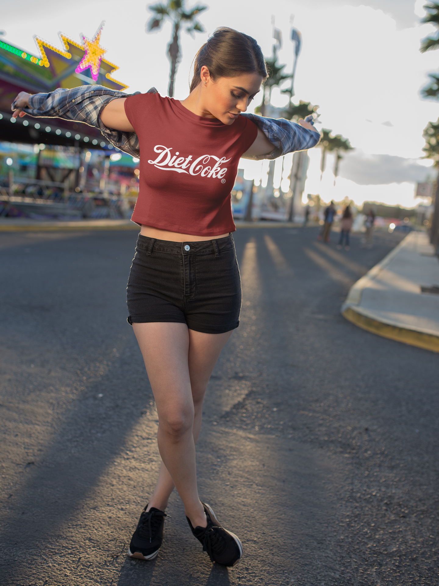 Diet Coke Quotes Women Crop Top- FunkyTeesClub