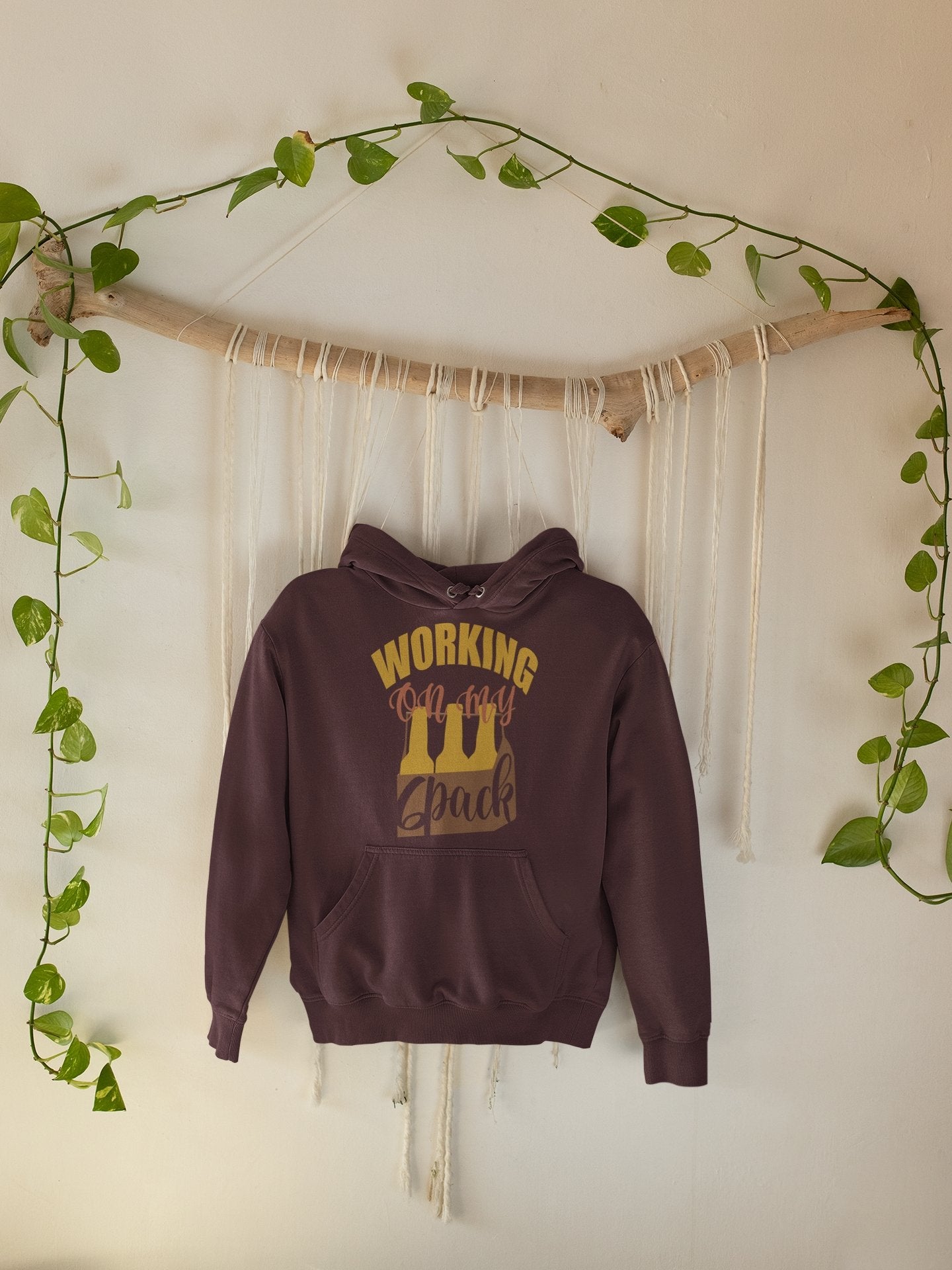 Working On My Six Pack Men Hoodies-FunkyTeesClub - Funky Tees Club