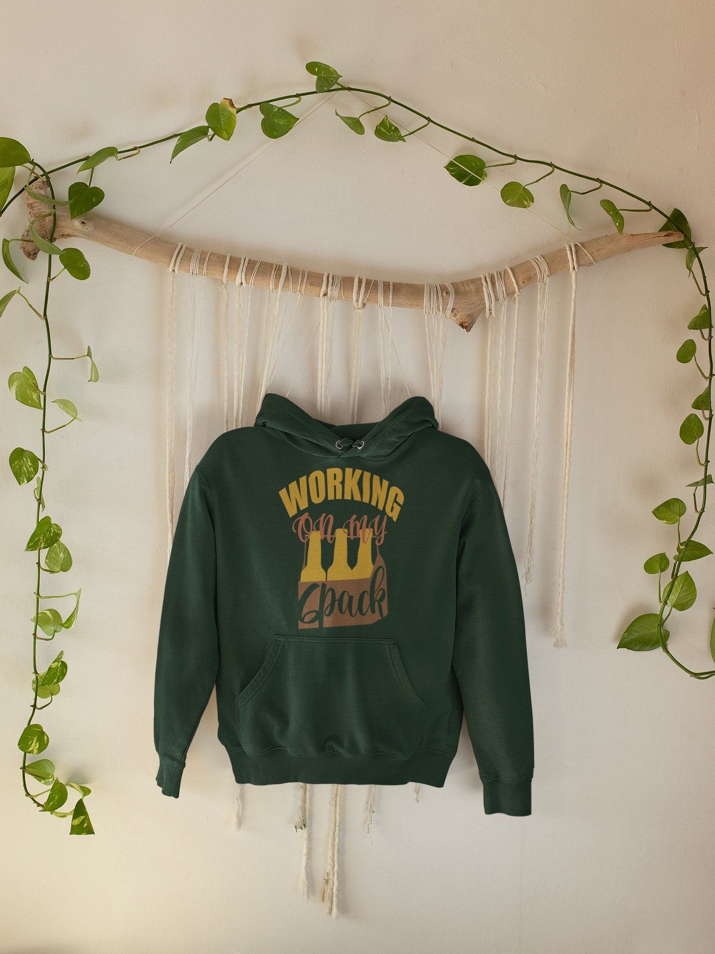 Working On My Six Pack Men Hoodies-FunkyTeesClub - Funky Tees Club