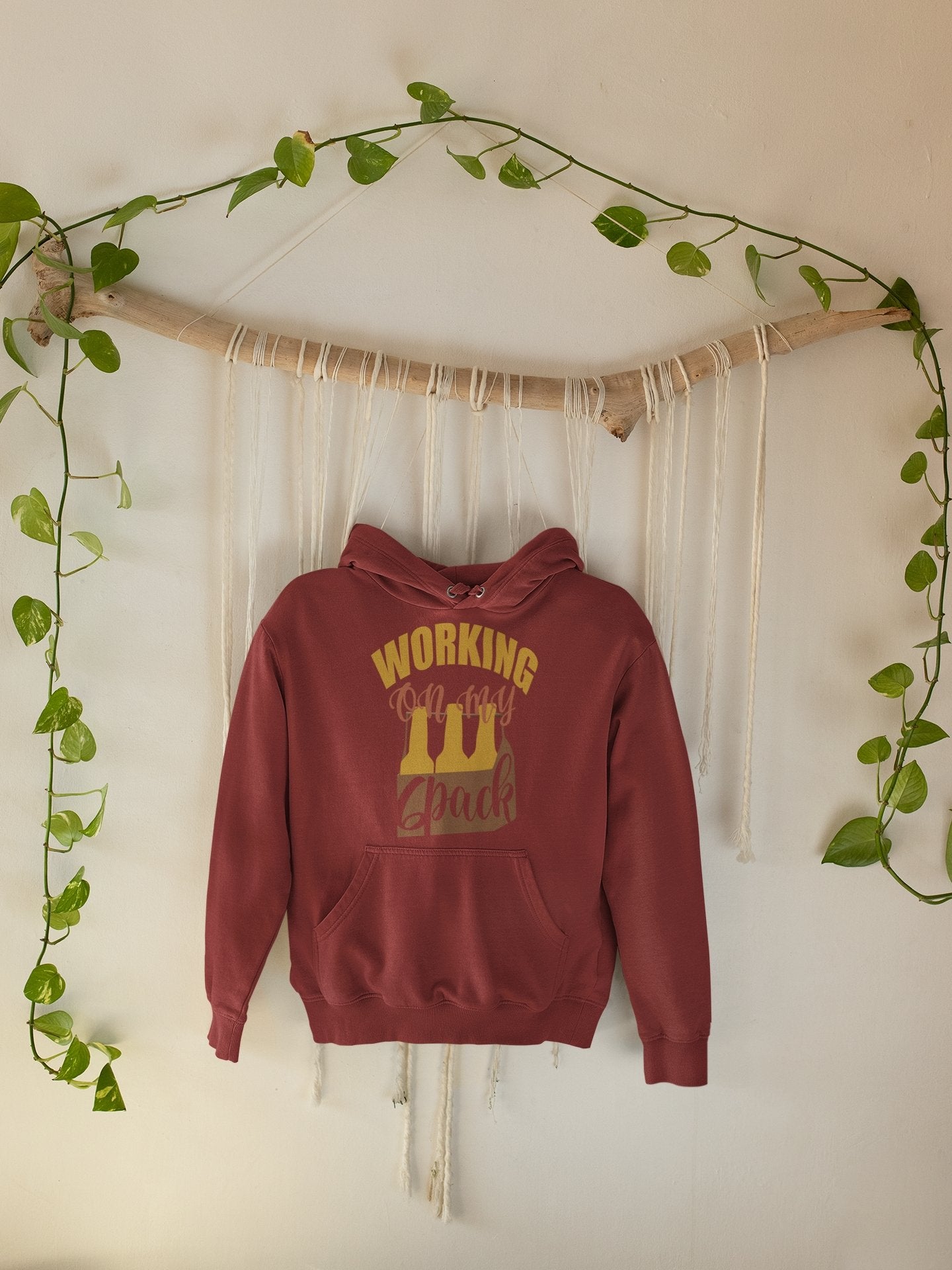 Working On My Six Pack Men Hoodies-FunkyTeesClub - Funky Tees Club
