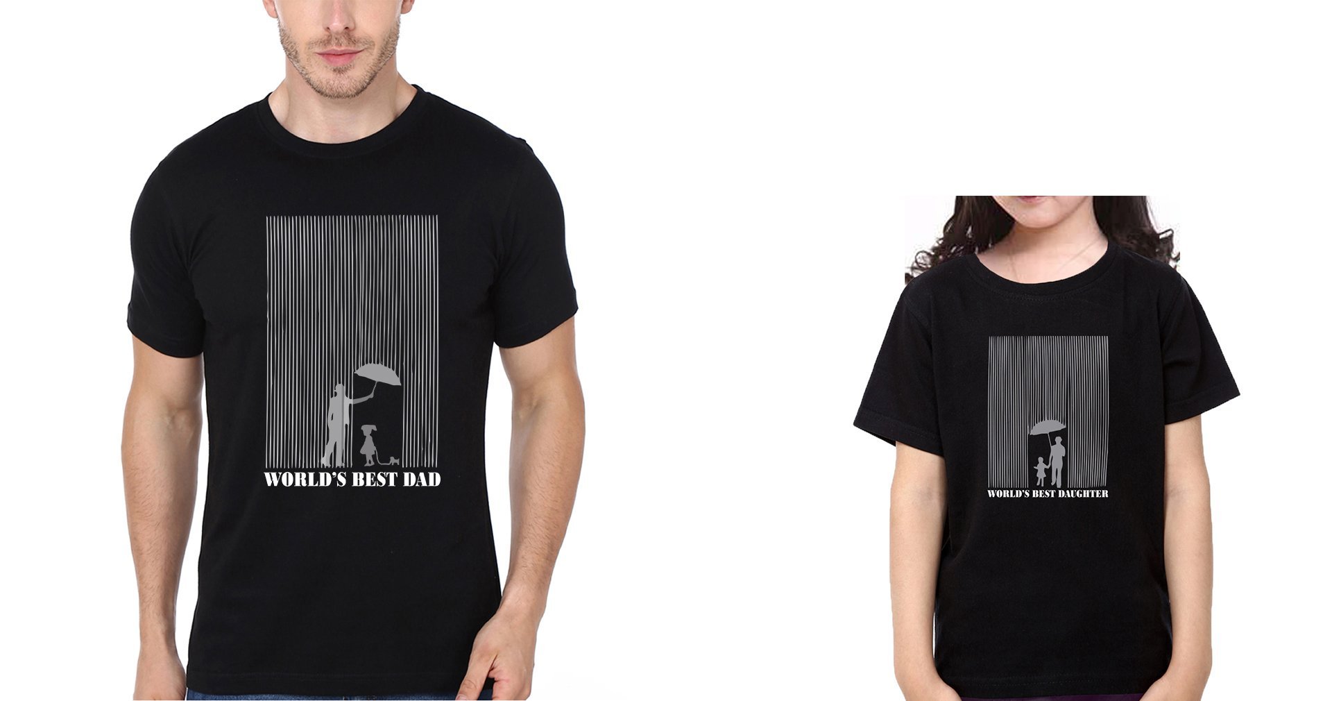 World's Best Dad Daughter Father and Daughter Matching T-Shirt- FunkyTeesClub - Funky Tees Club