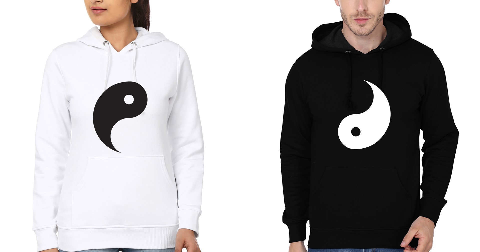 Yin Yang BFF Hoodies-FunkyTees - Funky Tees Club