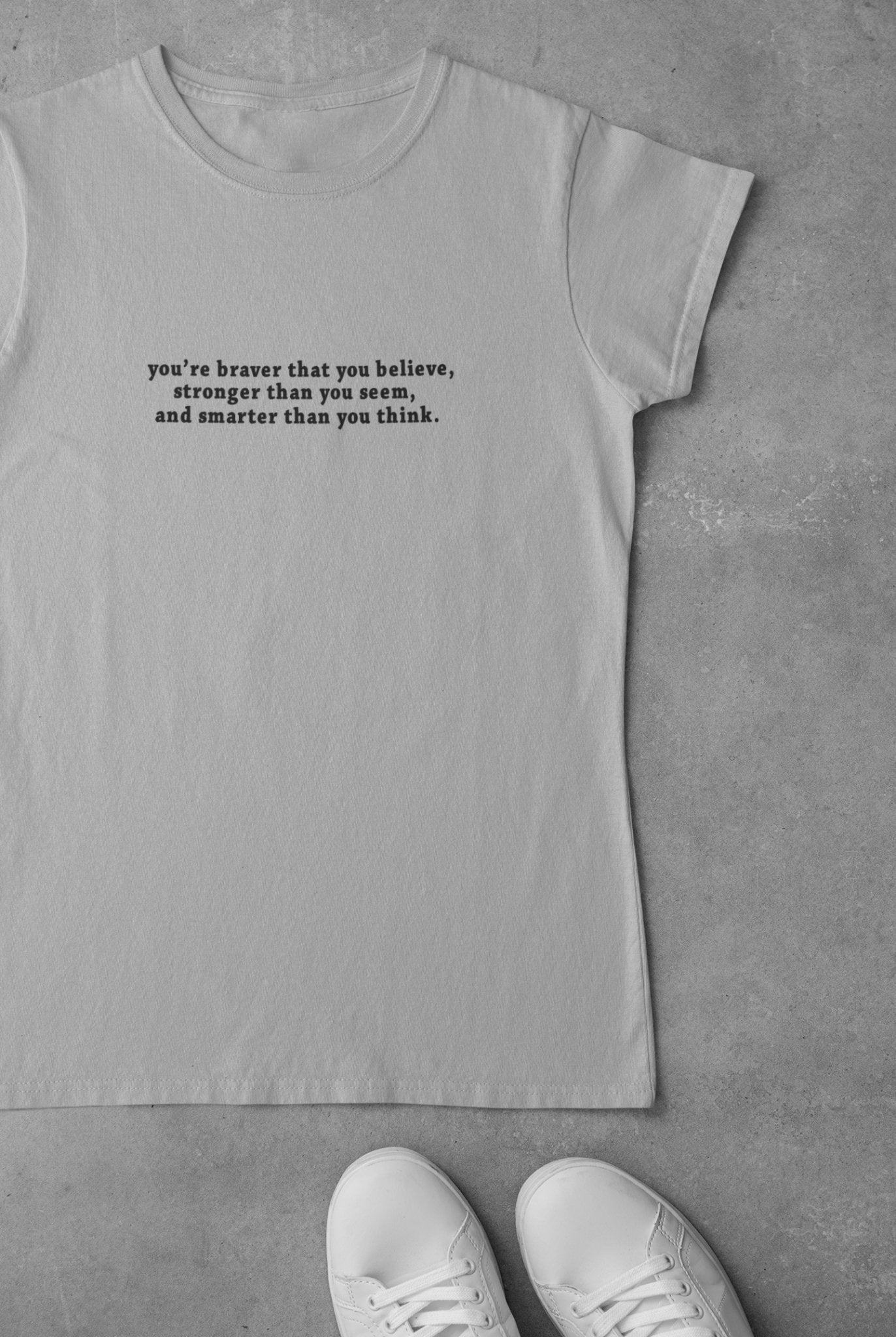 You are braver than you believe Minimal Women Half Sleeves T-shirt- FunkyTeesClub - Funky Tees Club