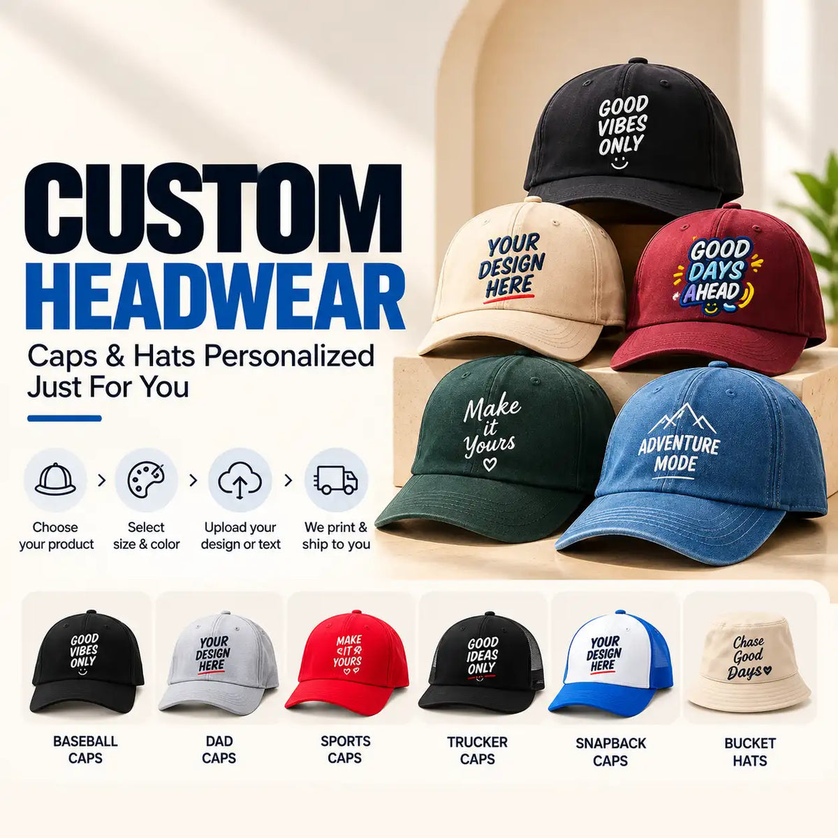Custom Caps & Personalized Headwear