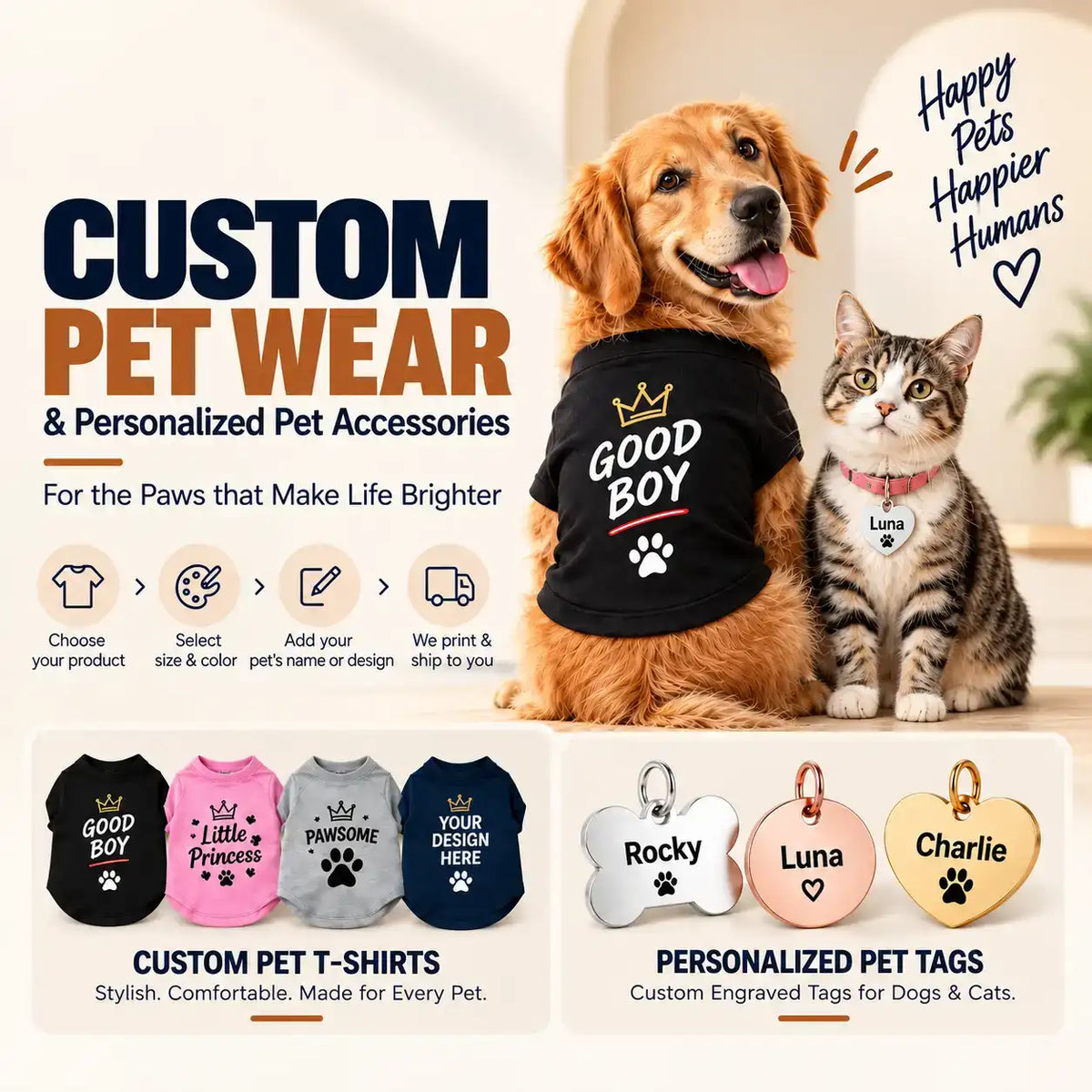 Custom Pet Wear & Personalized Pet Accessories