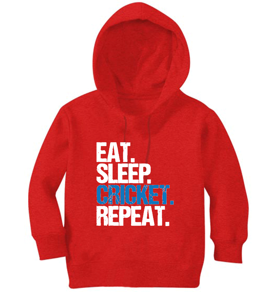 CRICKET Eat Sleep Cricket Repeat Boy Hoodies-FunkyTeesClub