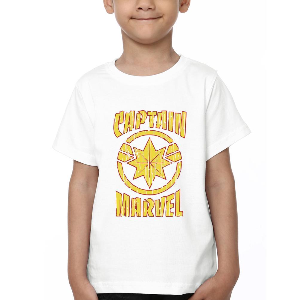 Captain Marvel Logo Half Sleeves T-Shirt for Boy-FunkyTeesClub
