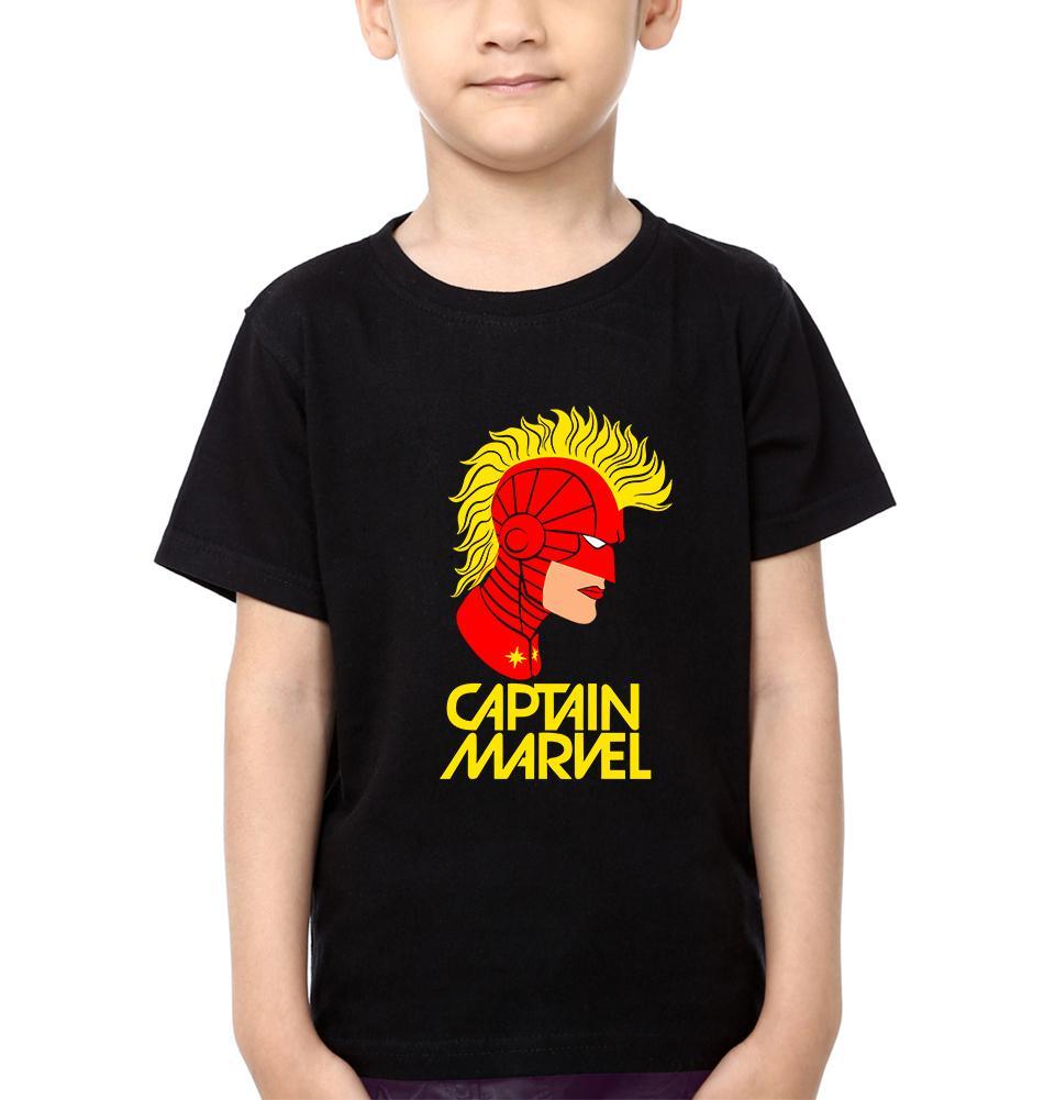 Captain Marvel Logo Half Sleeves T-Shirt for Boy-FunkyTeesClub
