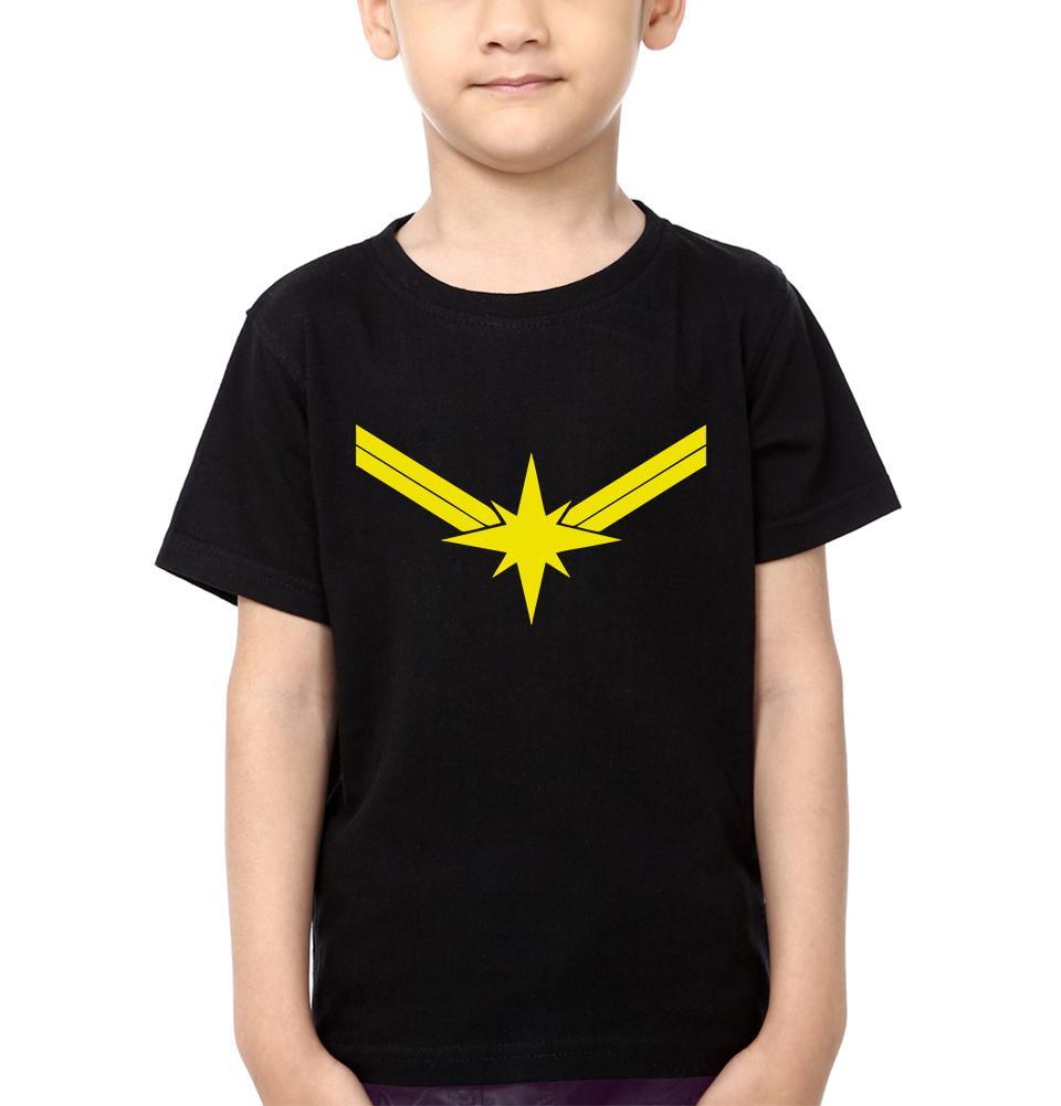 Captain Marvel Logo Half Sleeves T-Shirt for Boy-FunkyTeesClub
