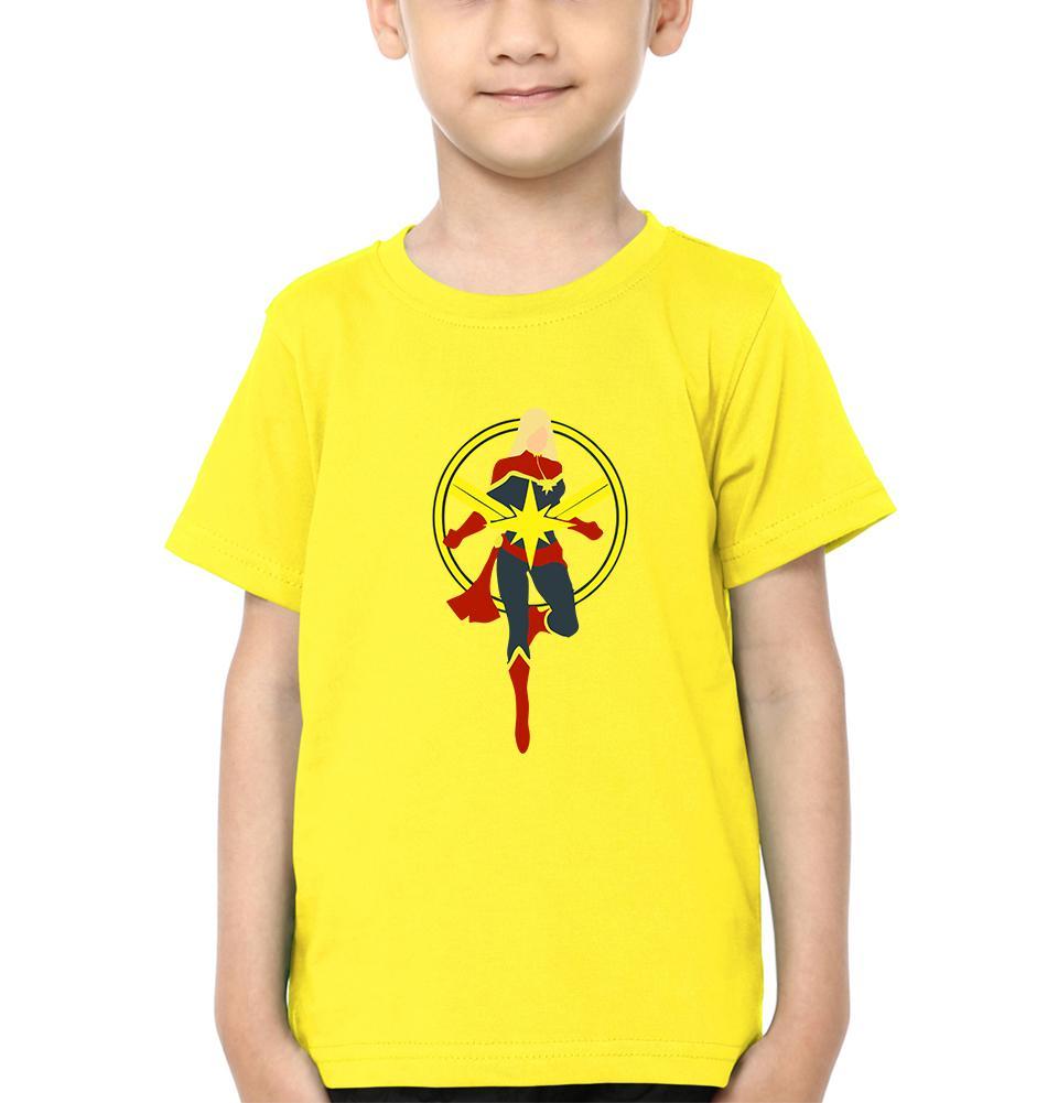 Captain Marvel Logo Half Sleeves T-Shirt for Boy-FunkyTeesClub