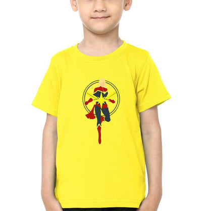 Captain Marvel Logo Half Sleeves T-Shirt for Boy-FunkyTeesClub
