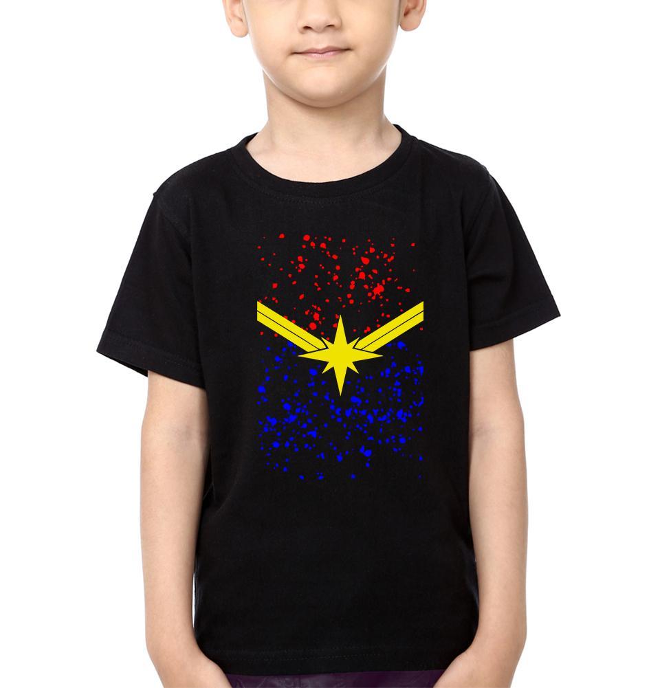 Captain Marvel Logo Half Sleeves T-Shirt for Boy-FunkyTeesClub