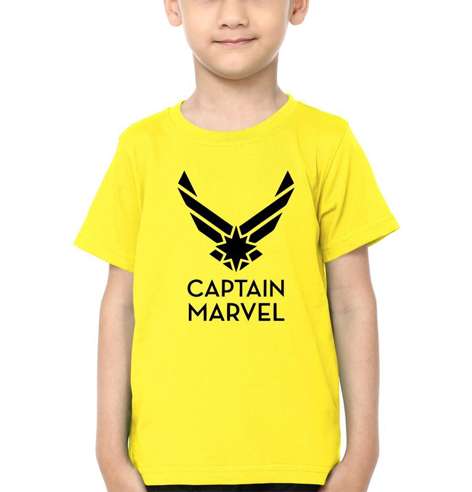 Captain Marvel Logo Half Sleeves T-Shirt for Boy-FunkyTeesClub