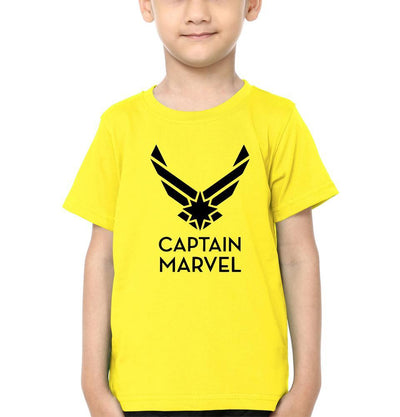 Captain Marvel Logo Half Sleeves T-Shirt for Boy-FunkyTeesClub
