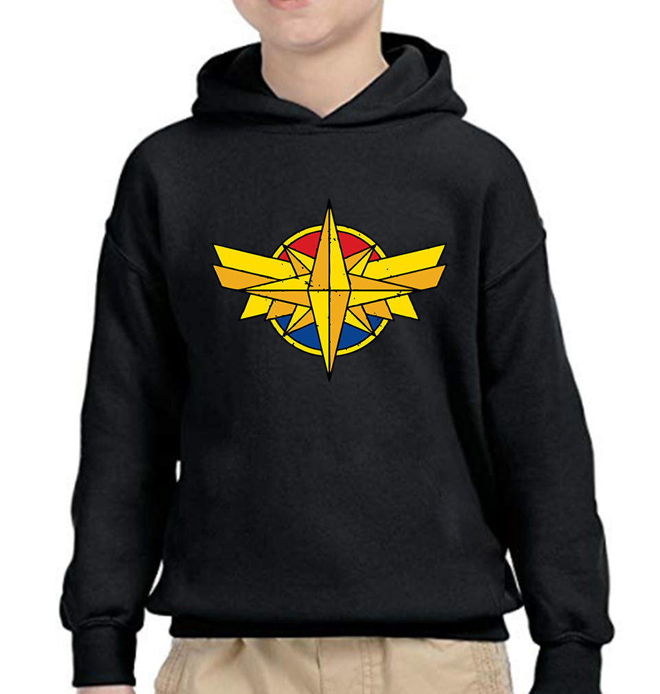 Captain Marvel Logo Boy Hoodies-FunkyTeesClub
