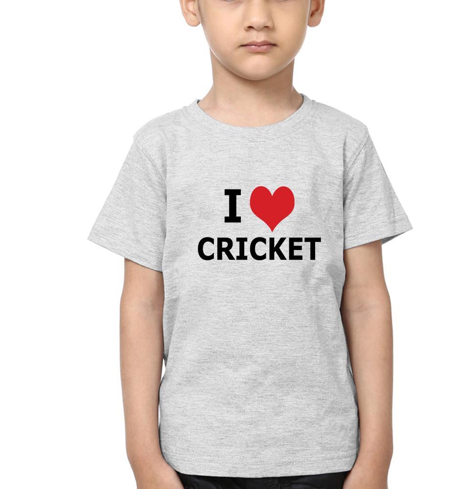 I Love Cricket Half Sleeves T-Shirt for Boys and Kids-FunkyTeesClub