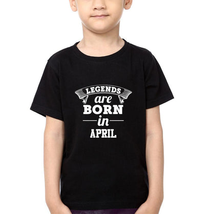 Legends are Born in April Half Sleeves T-Shirt for Boy-FunkyTeesClub