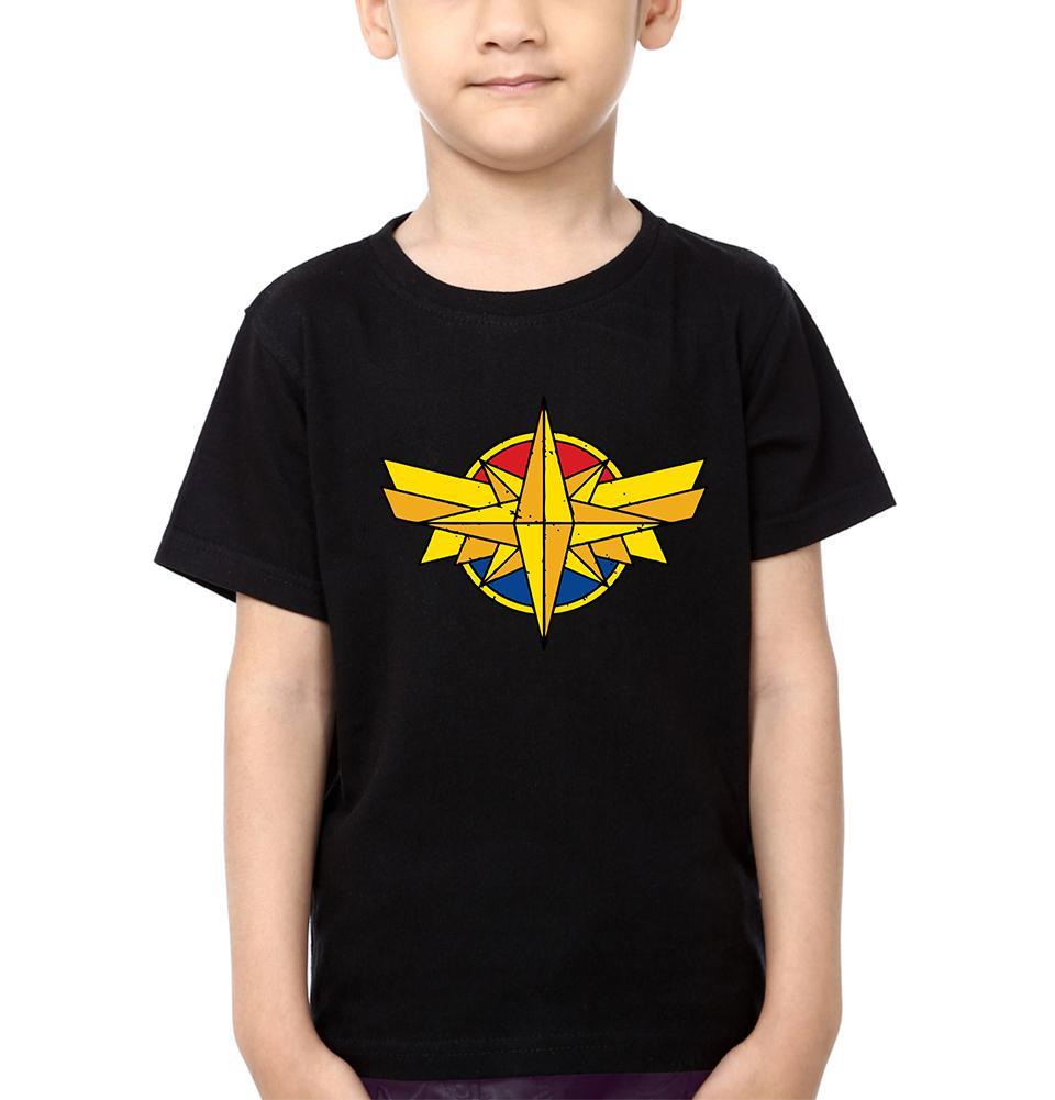 Captain Marvel Logo Half Sleeves T-Shirt for Boy-FunkyTeesClub