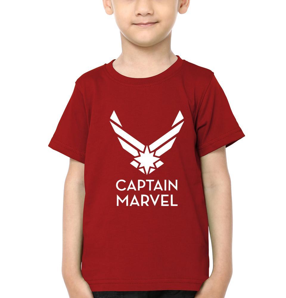 Captain Marvel Logo Half Sleeves T-Shirt for Boy-FunkyTeesClub