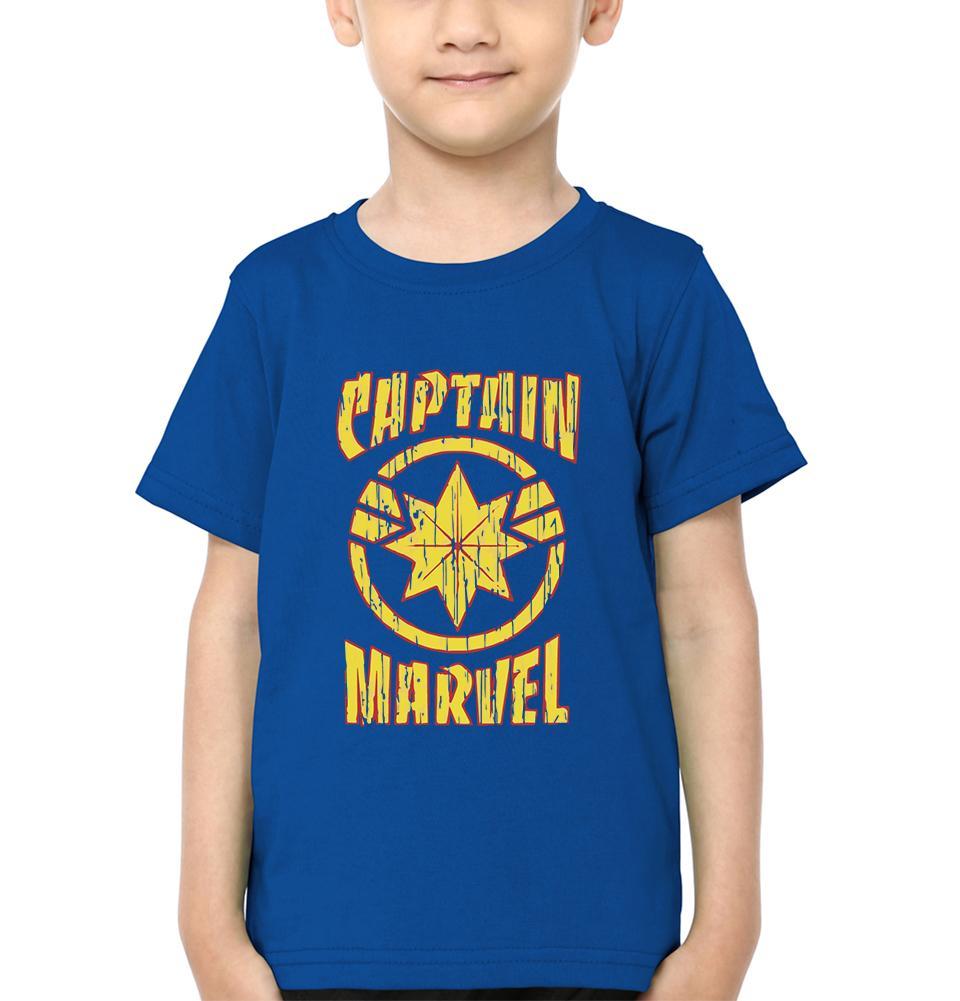 Captain Marvel Logo Half Sleeves T-Shirt for Boy-FunkyTeesClub