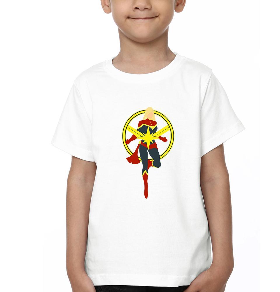Captain Marvel Logo Half Sleeves T-Shirt for Boy-FunkyTeesClub