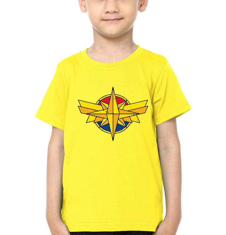 Captain Marvel Logo Half Sleeves T-Shirt for Boy-FunkyTeesClub