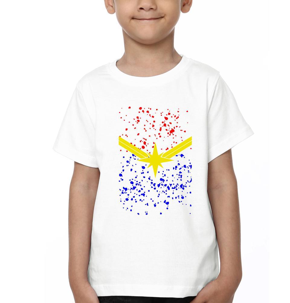 Captain Marvel Logo Half Sleeves T-Shirt for Boy-FunkyTeesClub