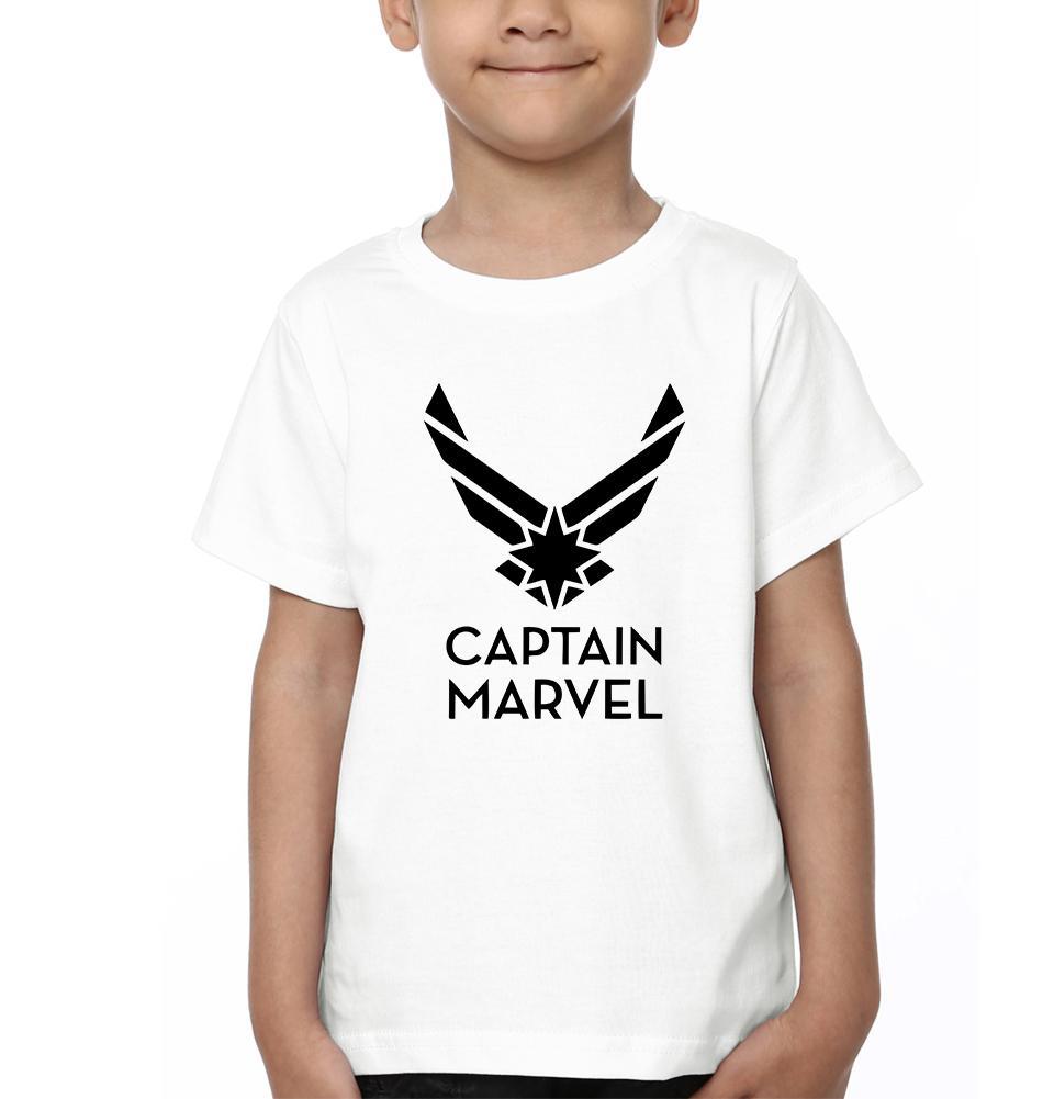 Captain Marvel Logo Half Sleeves T-Shirt for Boy-FunkyTeesClub