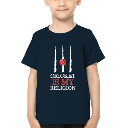 Cricket is my religion Half Sleeves T-Shirt for Boys and Kids-FunkyTeesClub