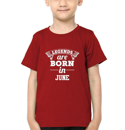 Legends are Born in June Half Sleeves T-Shirt for Boy-FunkyTeesClub