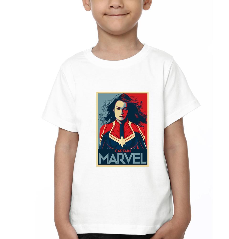 Captain Marvel Superhero Half Sleeves T-Shirt for Boy-FunkyTeesClub