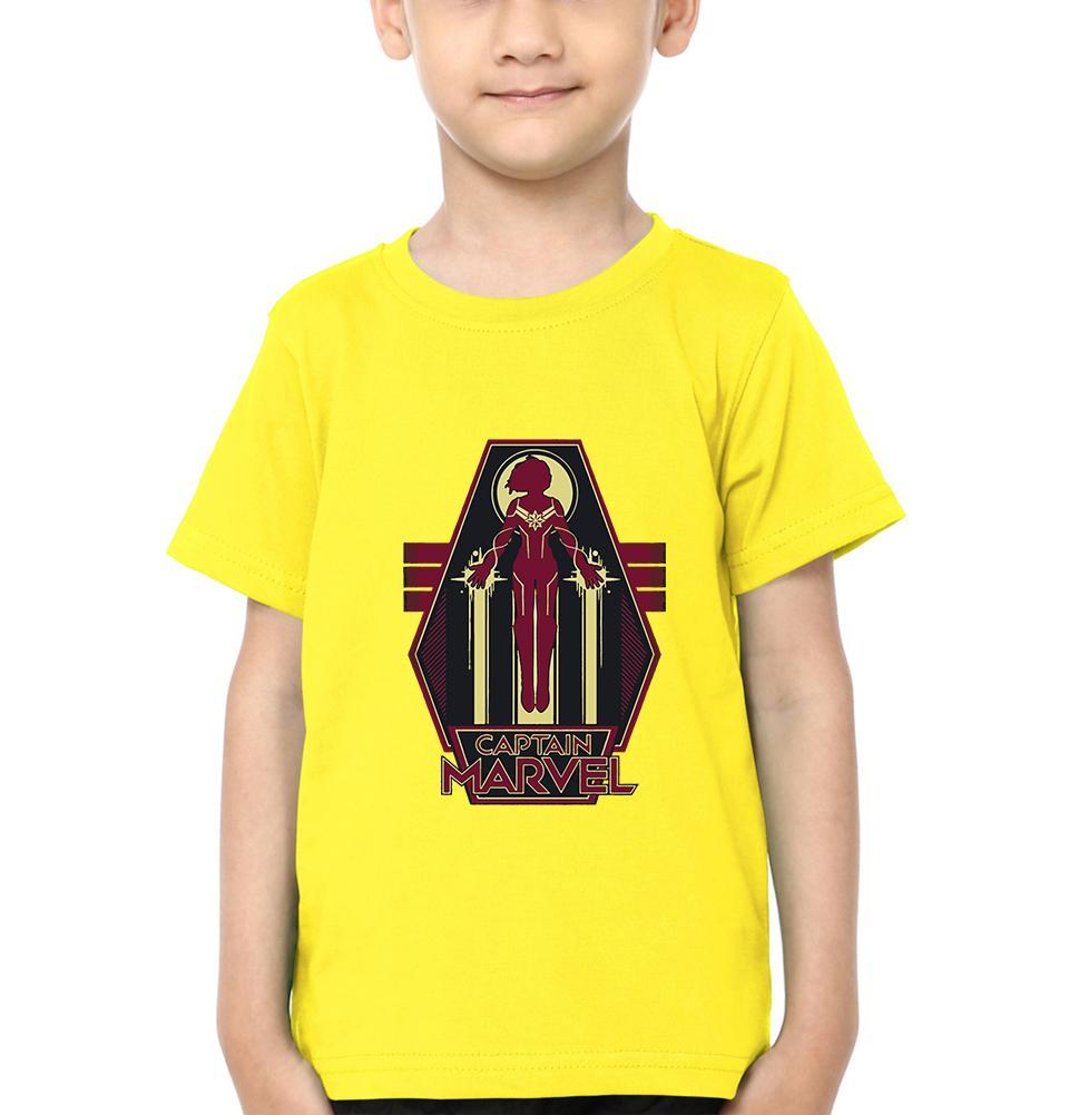 Captain Marvel Logo Half Sleeves T-Shirt for Boy-FunkyTeesClub