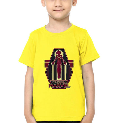 Captain Marvel Logo Half Sleeves T-Shirt for Boy-FunkyTeesClub
