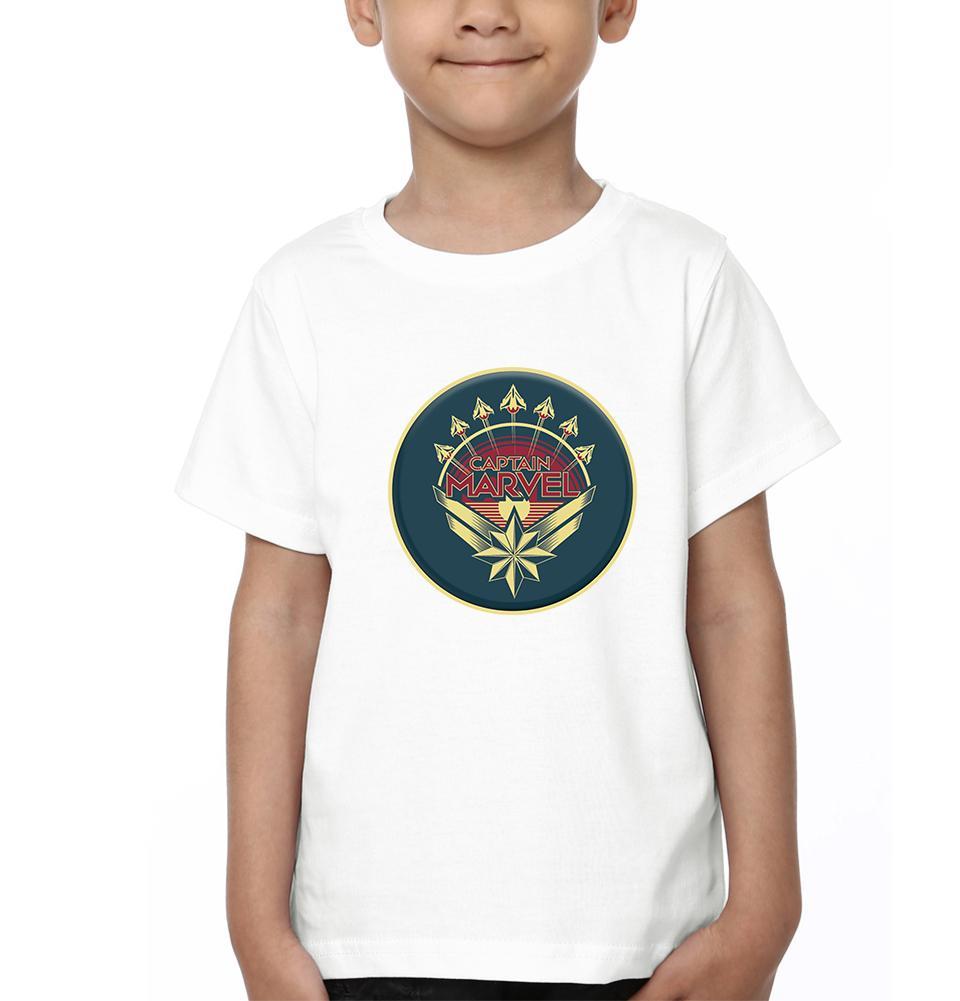 Captain Marvel Logo Half Sleeves T-Shirt for Boy-FunkyTeesClub