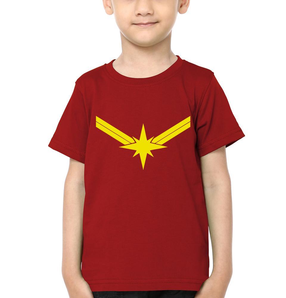 Captain Marvel Logo Half Sleeves T-Shirt for Boy-FunkyTeesClub