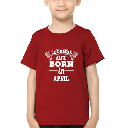 Legends are Born in April Half Sleeves T-Shirt for Boy-FunkyTeesClub