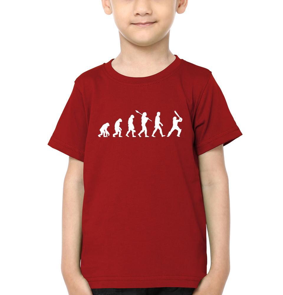 Cricket Evolution Half Sleeves T-Shirt for Boys and Kids-FunkyTeesClub