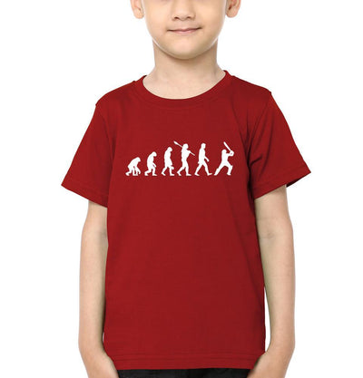 Cricket Evolution Half Sleeves T-Shirt for Boys and Kids-FunkyTeesClub