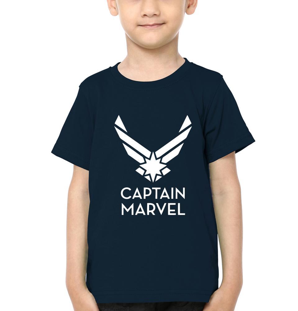 Captain Marvel Logo Half Sleeves T-Shirt for Boy-FunkyTeesClub