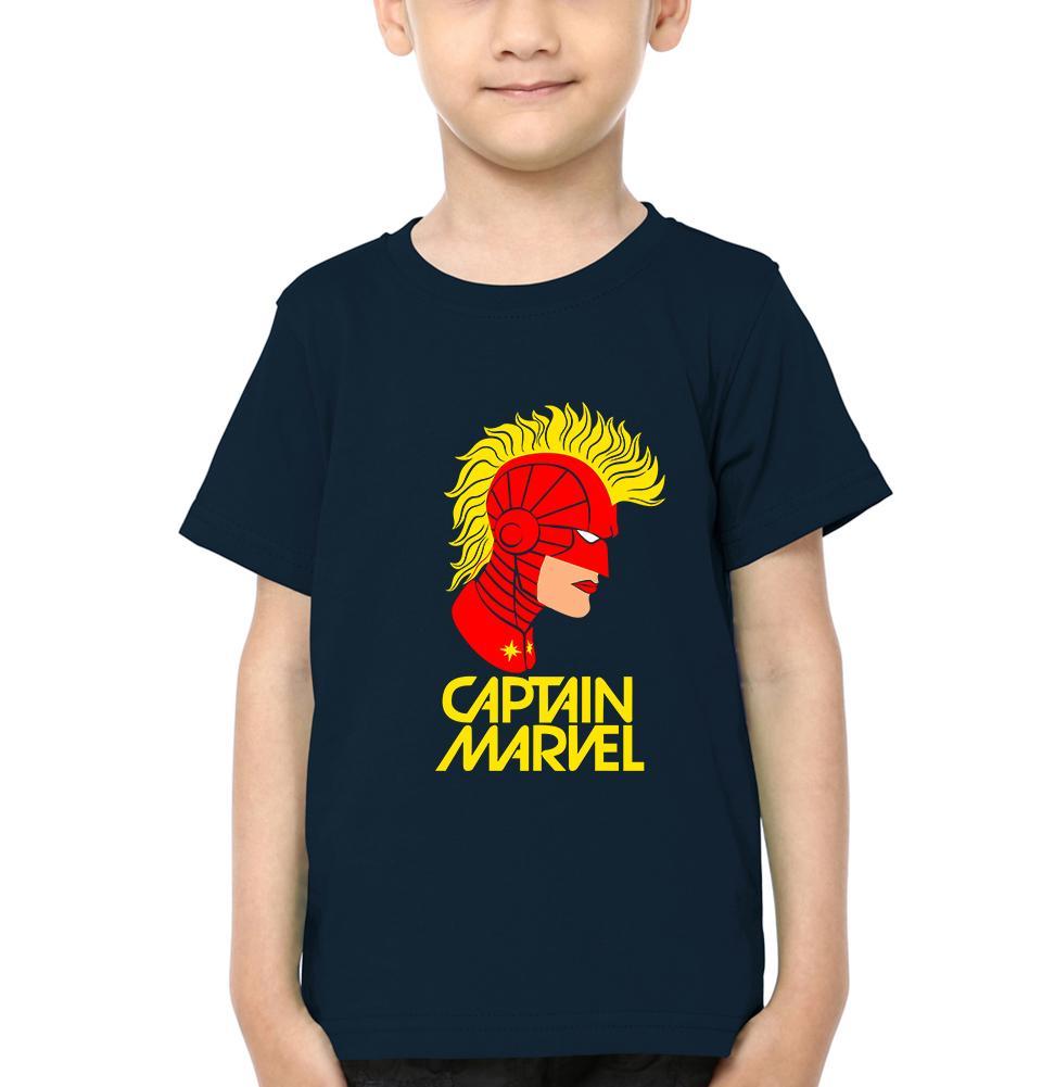 Captain Marvel Logo Half Sleeves T-Shirt for Boy-FunkyTeesClub