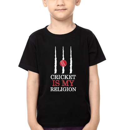 Cricket is my religion Half Sleeves T-Shirt for Boys and Kids-FunkyTeesClub