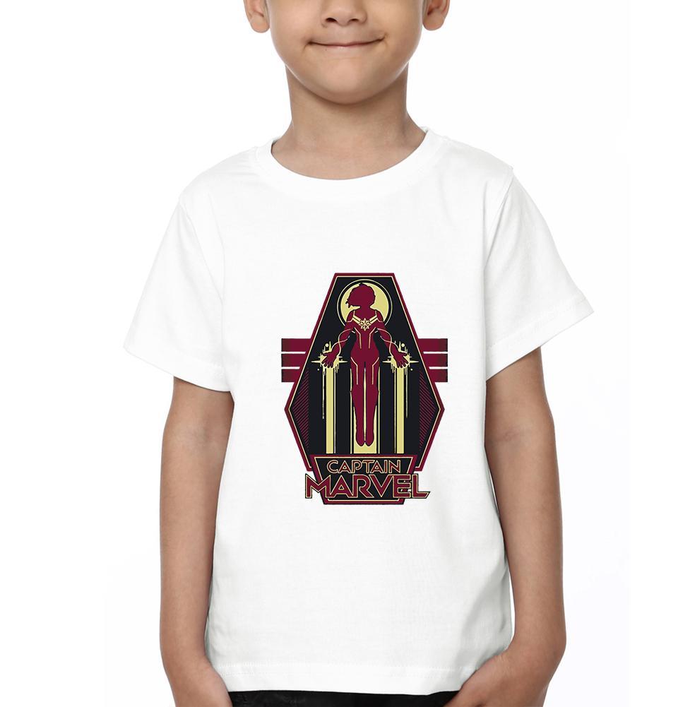 Captain Marvel Logo Half Sleeves T-Shirt for Boy-FunkyTeesClub